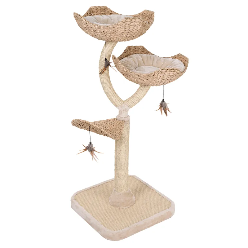 Cat’s Flower – Designerski Raj dla Twojego Kota w Kształcie Kwiatu – Kremowy